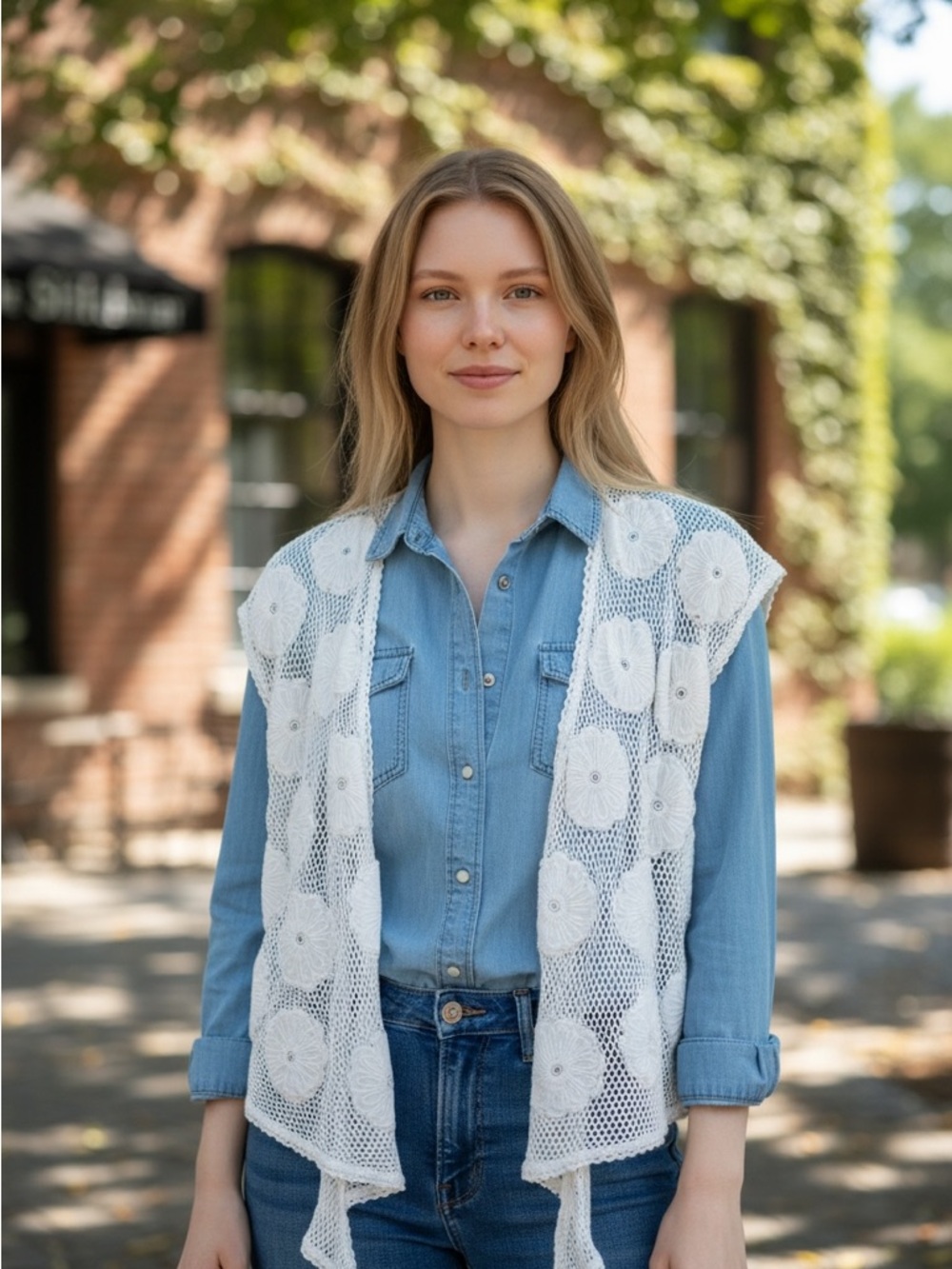 Show Me Your Mumu White Crochet Mesh Vest